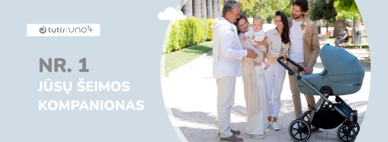 Naujasis Tutis Uno³+ vežimėlis sukurtas šeimos nuotykiams