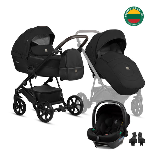 Tutis Viva⁵ universalus vežimėlis kūdikiams 3in1 (070) + Tutis Elo Lux i-Size autokėdutė