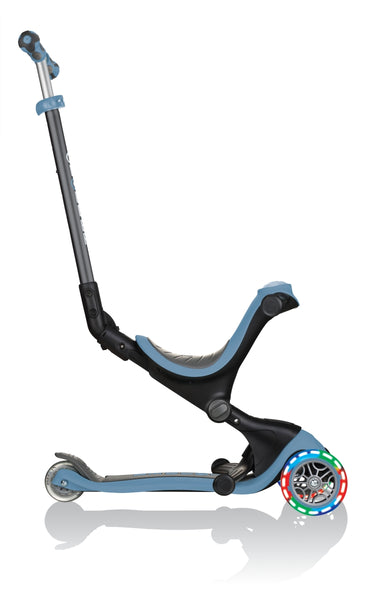 Globber paspirtukas Go Up Deluxe Lights - Pilkai mėlynas