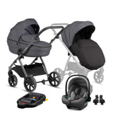 Tutis Uno6+ universalus vežimėlis kūdikiams 4in1 (169)) + Tutis Elo Lux i-Size autokėdutė ir Isofix bazė