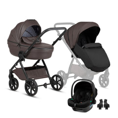 Tutis Uno6+ Leather universalus vežimėlis 3in1 (177) + Tutis Elo Lux i-Size autokėdutė