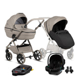Tutis Uno6+ universalus vežimėlis kūdikiams 4in1 (172)) + Tutis Elo Lux i-Size autokėdutė ir Isofix bazė