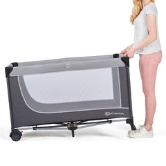 Kinderkraft - Kelioninė lovelė su aksesuarais LEODY, Grey