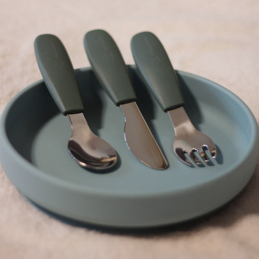 PETITE&MARS stalo įrankiai 12m+(misty green)