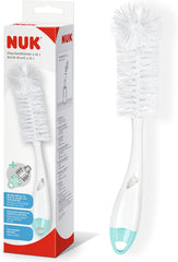 NUK 2-in-1 buteliukų šepetėlis su integruotu žindukų šepetėliu, ergonomiška rankena, 1 vnt.