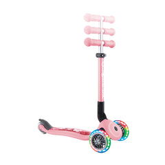 Globber paspirtukas Junior Foldable Lights - Pastelinis rožinis