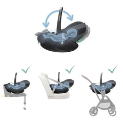 Automobilinė kėdutė Maxi Cosi Pebble 360 Pro² i-Size 0 -13kg - Spalva - Twillic Graphite