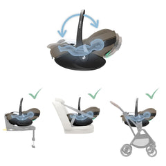 Automobilinė kėdutė Maxi Cosi Pebble 360 Pro² i-Size 0 -13kg - Spalva - Twillic Truffle