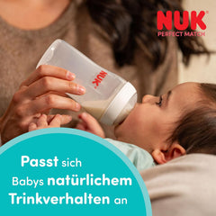 NUK Perfect Match stikliniai buteliukai kūdikiams, 4 vnt., 120 ml ir 230 ml, su silikoniniais žindukais