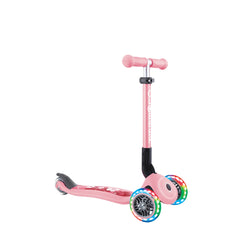 Globber paspirtukas Junior Foldable Lights - Pastelinis rožinis