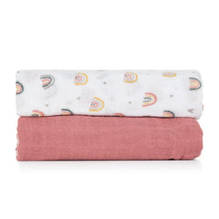 PETITE&MARS muslino vystyklai 2vnt. 120x120, Rose Rainbows