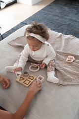 BAMBOOM bambuko - silikono dėlionė Heart, Pink