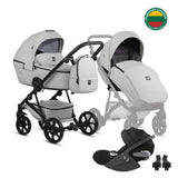 Tutis Viva⁵ Leather universalus vežimėlis kūdikiams 3in1 (085) + Cybex Cloud T autokėdutė