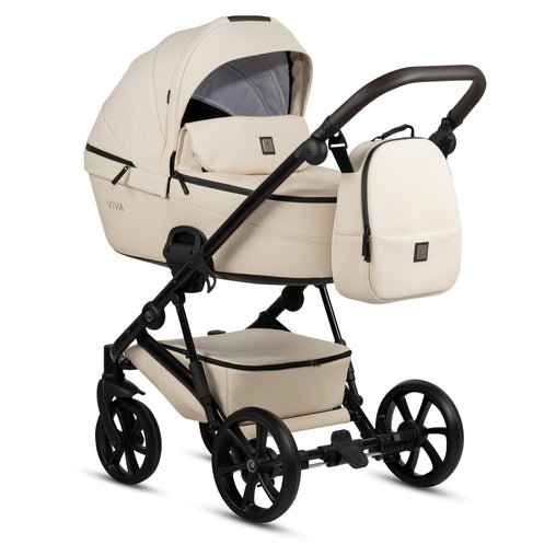 Tutis Viva⁵ Leather universalus vežimėlis kūdikiams 4in1 (086) + Tutis Elo Lux i-Size autokėdutė ir Isofix bazė