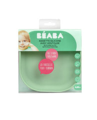 Beaba silikoninė dugnu prilimpanti lėkštė, sage green