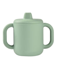 Beaba silikoninis 2-in-1 mokomasis puodelis, sage green
