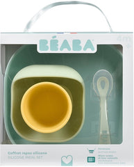 Beaba silikoninis 4 vnt. pietų rinkinys, yellow/green