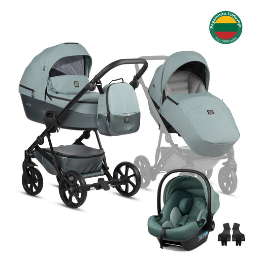 Tutis Viva⁵ universalus vežimėlis kūdikiams 3in1 (063) + Tutis Elo Lux i-Size autokėdutė