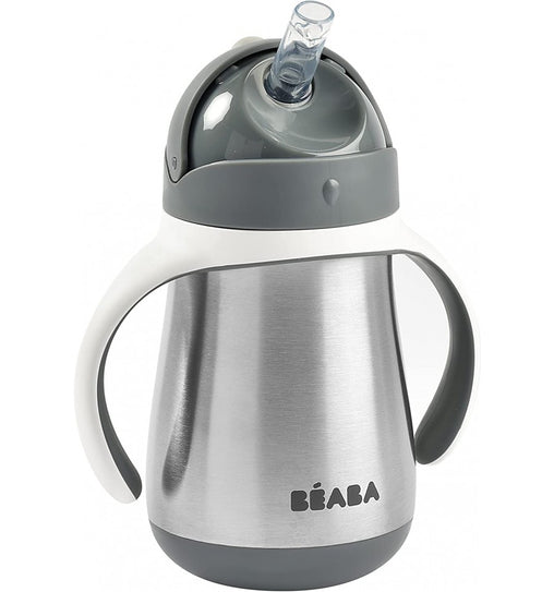 Beaba Metalinė gertuvė su šiaudeliu 250ml - spalva - mineral grey