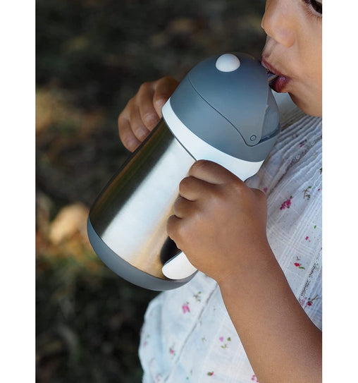 Beaba Metalinė gertuvė su šiaudeliu 250ml - spalva - mineral grey