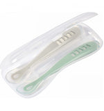 Beaba silikoninių šaukštelių 2vnt. rinkinys su dėžute - Spalva - Velvet Grey/Sage Green