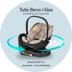 Automobilinė kėdutė Tutis Beno i-Size 40-87cm - Spalva - Black
