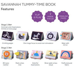 Taf toys lavinamoji knygelė Savannah Tummy - Time