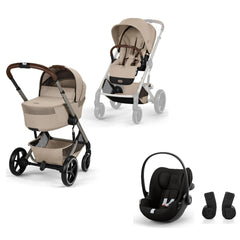 CYBEX Balios S Lux universalus vežimėlis 3in1, Almond Beige + Cloud G3 i-Size autokėdutė