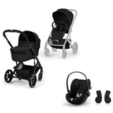 CYBEX Balios S Lux universalus vežimėlis 3in1, Moon Black + Cloud G3 i-Size autokėdutė