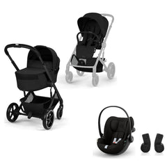 CYBEX Balios S Lux universalus vežimėlis 3in1, Moon Black + Cloud G3 i-Size autokėdutė