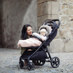Universalus žieminis vokelis - miegmaišis į vežimėlį PETITE&MARS 4in1 Comfy - Forever Black
