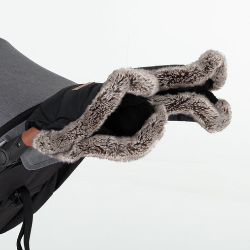 Žieminės pirštinės ant vežimėlio PETITE&MARS Furry - Forever Black