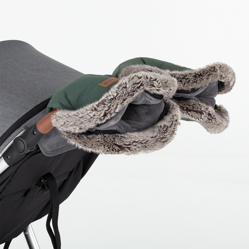 Žieminės pirštinės ant vežimėlio PETITE&MARS Furry - Veritable Khaki