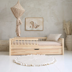 Lovytė Basic Bello Plus (su stalčiumi) 120x60 (naturali mediena)