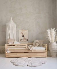 Lovytė Basic Fello Plus (su stalčiumi) 120x60 (naturali mediena)