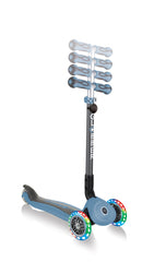 Globber paspirtukas Go Up Deluxe Lights - Pilkai mėlynas