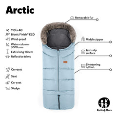 Universalus žieminis vokelis - miegmaišis į vežimėlį PETITE&MARS 4in1 Arctic - Mocha Mousse