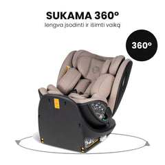 Tutis Beno 360+ (40–150 cm) autokėdutė su ISOFIX baze - Spalva - Latte