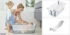 STOKKE vonelės komplektas FLEXI BATH su gultuku White Aqua