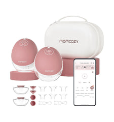 Momcozy dvigubas nešiojamas belaidis pientraukis M9, Rausvas