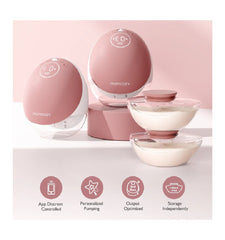 Momcozy dvigubas nešiojamas belaidis pientraukis M9, Rausvas