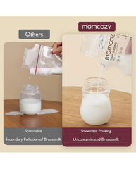 Momcozy pieno laikymo maišeliai su snapeliu, 120 vnt.