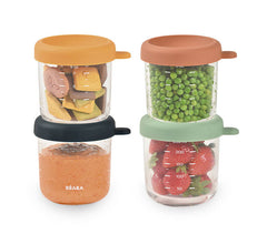 Beaba 4vnt. Stiklinių indelių rinkinys, Sunrise