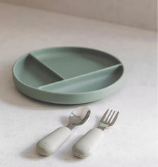 Atelier Keen silikoninė lėkštė  prilimpančiu dugnu su skyriais - Spalva - Cream