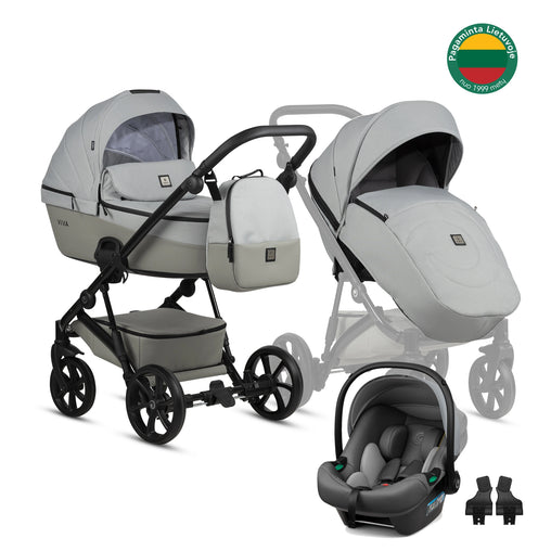 Tutis Viva⁵ universalus vežimėlis kūdikiams 3in1 (058) + Tutis Elo Lux i-Size autokėdutė