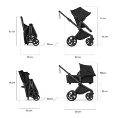 Bugaboo Cub 2in1 vežimėlis Black/Heritage Black