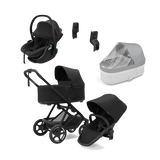Thule Charm universalus vežimėlis 3in1 Black + Thule Maple Connect Black autokėdutė