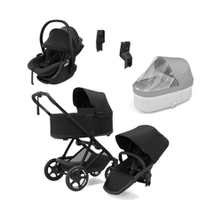 Thule Charm universalus vežimėlis 3in1 Black + Thule Maple Connect Black autokėdutė