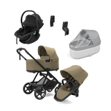 Thule Charm universalus vežimėlis 3in1 Faded Khaki + Thule Maple Connect Black autokėdutė