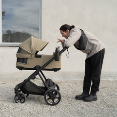 Thule Charm universalus vežimėlis 3in1 Faded Khaki + Thule Maple Connect Faded Khaki autokėdutė